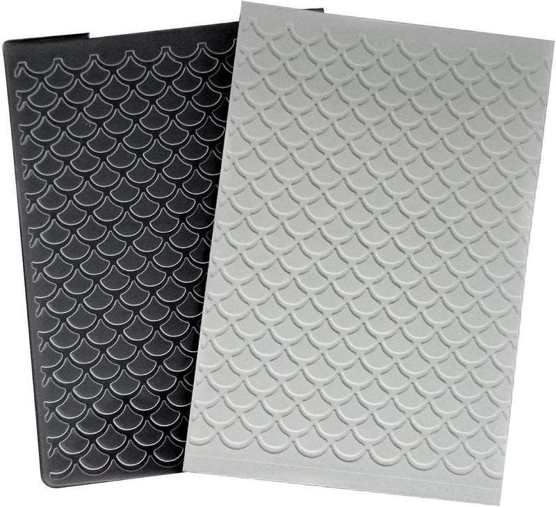 Arbuya Mermaid Scale Plastic Embossing Folders for Card Making Fish Dragon Scales Textured Embossing Folder for Scrapbooking Pages Paper Crafting Clay Decoration - Image 3